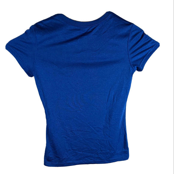 Womens Blue Athletic Shirt Small Basic Dri-Fit Short Sleeve Top - Picture 2 of 8